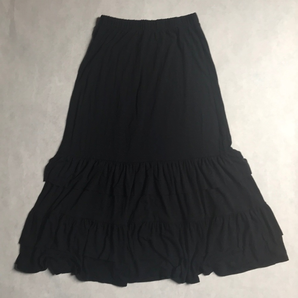 Boho maxi skirt black girls sz L (10-12)